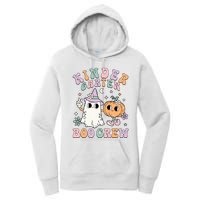 Kindergarten Boo Crew Halloween Floral Ghost Kinder Teacher Women's Pullover Hoodie