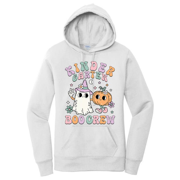 Kindergarten Boo Crew Halloween Floral Ghost Kinder Teacher Women's Pullover Hoodie