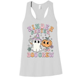 Kindergarten Boo Crew Halloween Floral Ghost Kinder Teacher Women's Racerback Tank