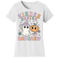 Kindergarten Boo Crew Halloween Floral Ghost Kinder Teacher Women's T-Shirt