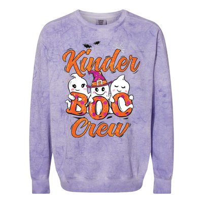 Kindergarten Boo Crew Kinder Crew Funny Teacher Halloween Colorblast Crewneck Sweatshirt