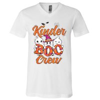 Kindergarten Boo Crew Kinder Crew Funny Teacher Halloween V-Neck T-Shirt