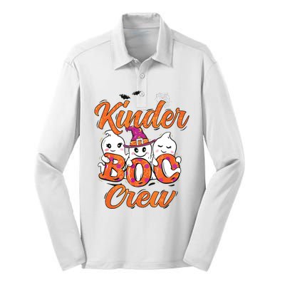 Kindergarten Boo Crew Kinder Crew Funny Teacher Halloween Silk Touch Performance Long Sleeve Polo