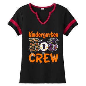 Kindergarten Boo Crew Teachers Students Halloween Costume Ladies Halftime Notch Neck Tee