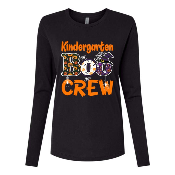 Kindergarten Boo Crew Teachers Students Halloween Costume Womens Cotton Relaxed Long Sleeve T-Shirt