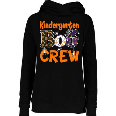 Kindergarten Boo Crew Teachers Students Halloween Costume Womens Funnel Neck Pullover Hood