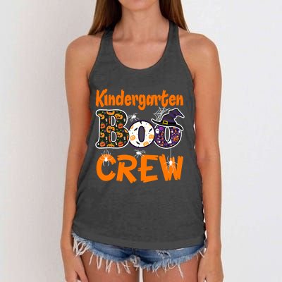 Kindergarten Boo Crew Teachers Students Halloween Costume Women's Knotted Racerback Tank