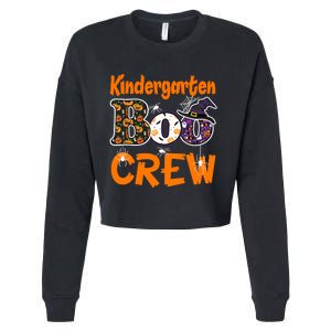 Kindergarten Boo Crew Teachers Students Halloween Costume Cropped Pullover Crew