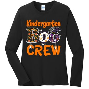 Kindergarten Boo Crew Teachers Students Halloween Costume Ladies Long Sleeve Shirt