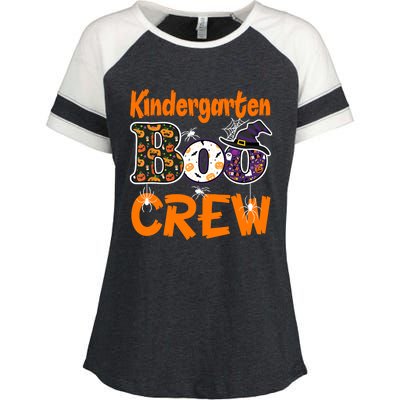 Kindergarten Boo Crew Teachers Students Halloween Costume Enza Ladies Jersey Colorblock Tee