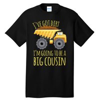 Kids Big Cousin Digger Construction Design For Pregnancy Reveal Tall T-Shirt