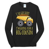 Kids Big Cousin Digger Construction Design For Pregnancy Reveal Tall Long Sleeve T-Shirt