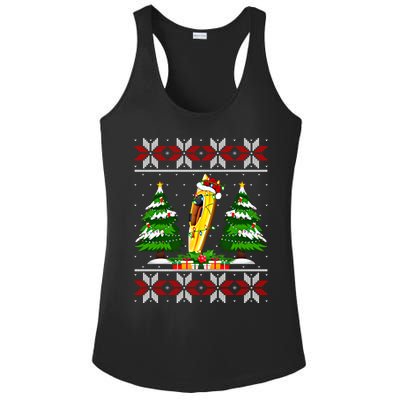 Kayak Boat Christmas Tree Lights Ugly Sweater Santa Xmas Gift Ladies PosiCharge Competitor Racerback Tank