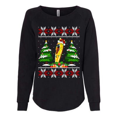 Kayak Boat Christmas Tree Lights Ugly Sweater Santa Xmas Gift Womens California Wash Sweatshirt