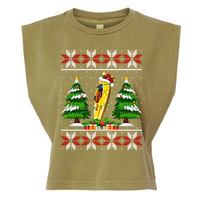 Kayak Boat Christmas Tree Lights Ugly Sweater Santa Xmas Gift Garment-Dyed Women's Muscle Tee