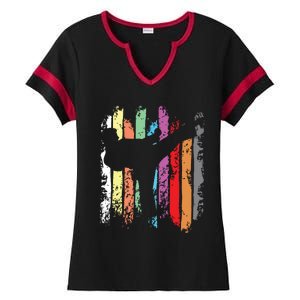 Karate Belt Colors Silhouette Ladies Halftime Notch Neck Tee