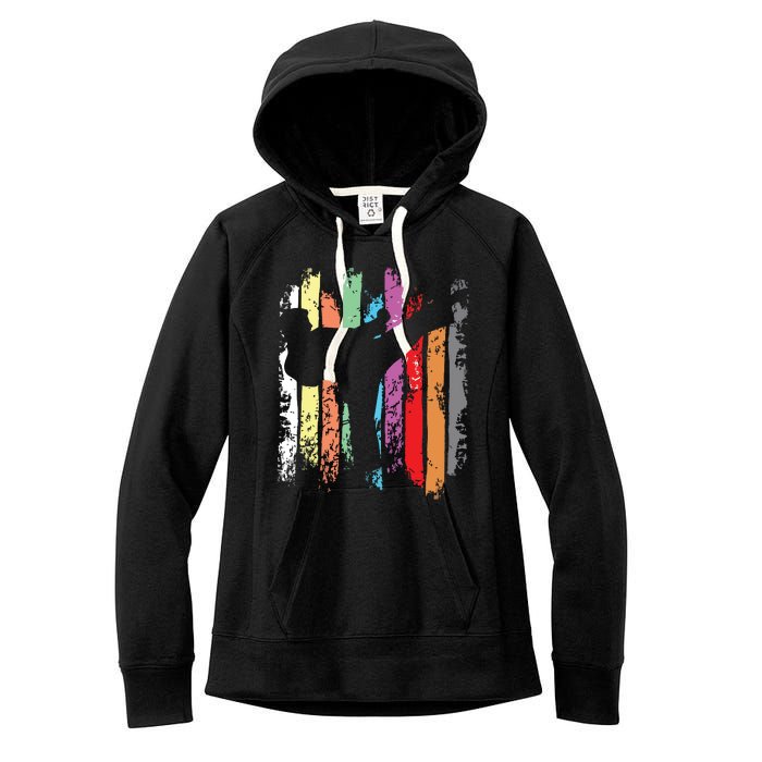 Karate Belt Colors Silhouette Women's Fleece Hoodie