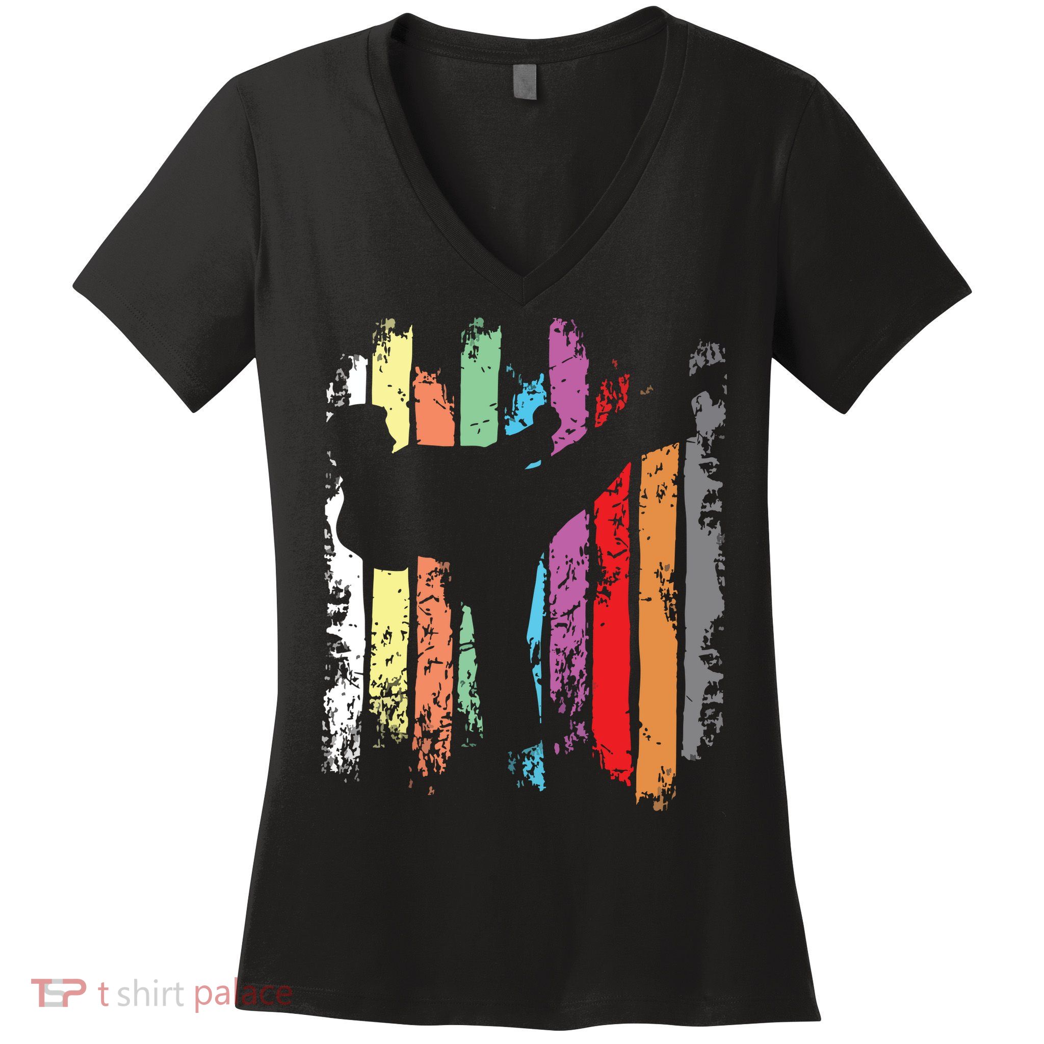 Karate Belt Colors Silhouette Women's V-Neck T-Shirt