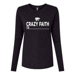 Kstate Basketball Crazy Faith 12 Womens Cotton Relaxed Long Sleeve T-Shirt