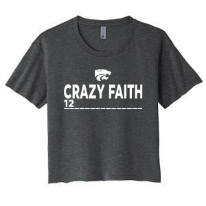 Kstate Basketball Crazy Faith 12 Women's Crop Top Tee