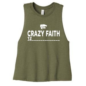 Kstate Basketball Crazy Faith 12 Women's Racerback Cropped Tank