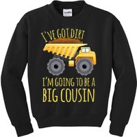 Kids Big Cousin Digger Construction Design For Pregnancy Reveal Kids Sweatshirt