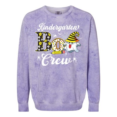 Kindergarten Boo Crew Cute Ghost Halloween Teacher Kids Gift Colorblast Crewneck Sweatshirt