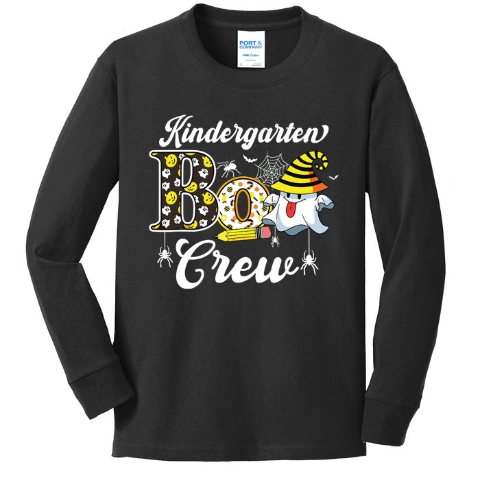 Kindergarten Boo Crew Cute Ghost Halloween Teacher Kids Gift Kids Long Sleeve Shirt