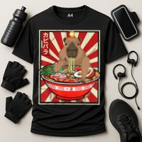 Kawaii bird Capybara Eating Ra Noodles Anime Japanese Cooling Performance Crew T-Shirt