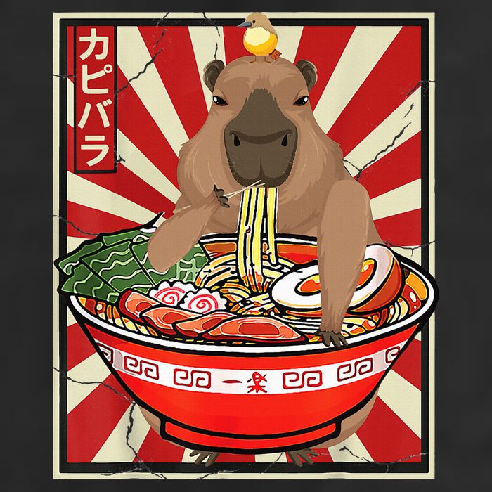 Kawaii bird Capybara Eating Ra Noodles Anime Japanese Adult Drive Performance Visor