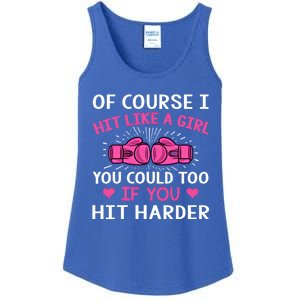 Kickboxing Boxing Class Saying Of Course I Hit Like A Cute Gift Ladies Essential Tank