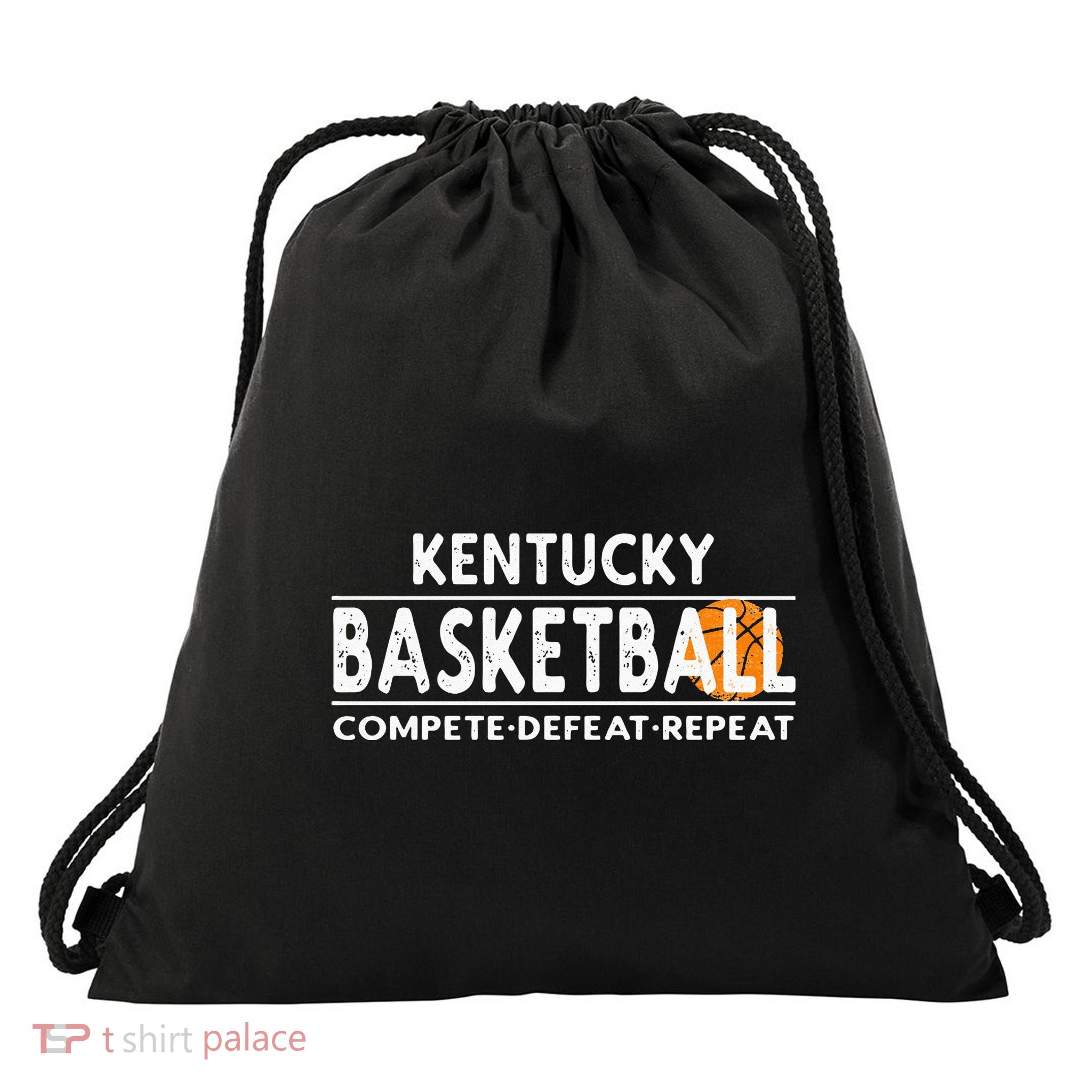 Kentucky Basketball Compete Defeat Repeat Drawstring Bag
