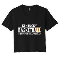 Kentucky Basketball Compete Defeat Repeat Women's Crop Top Tee