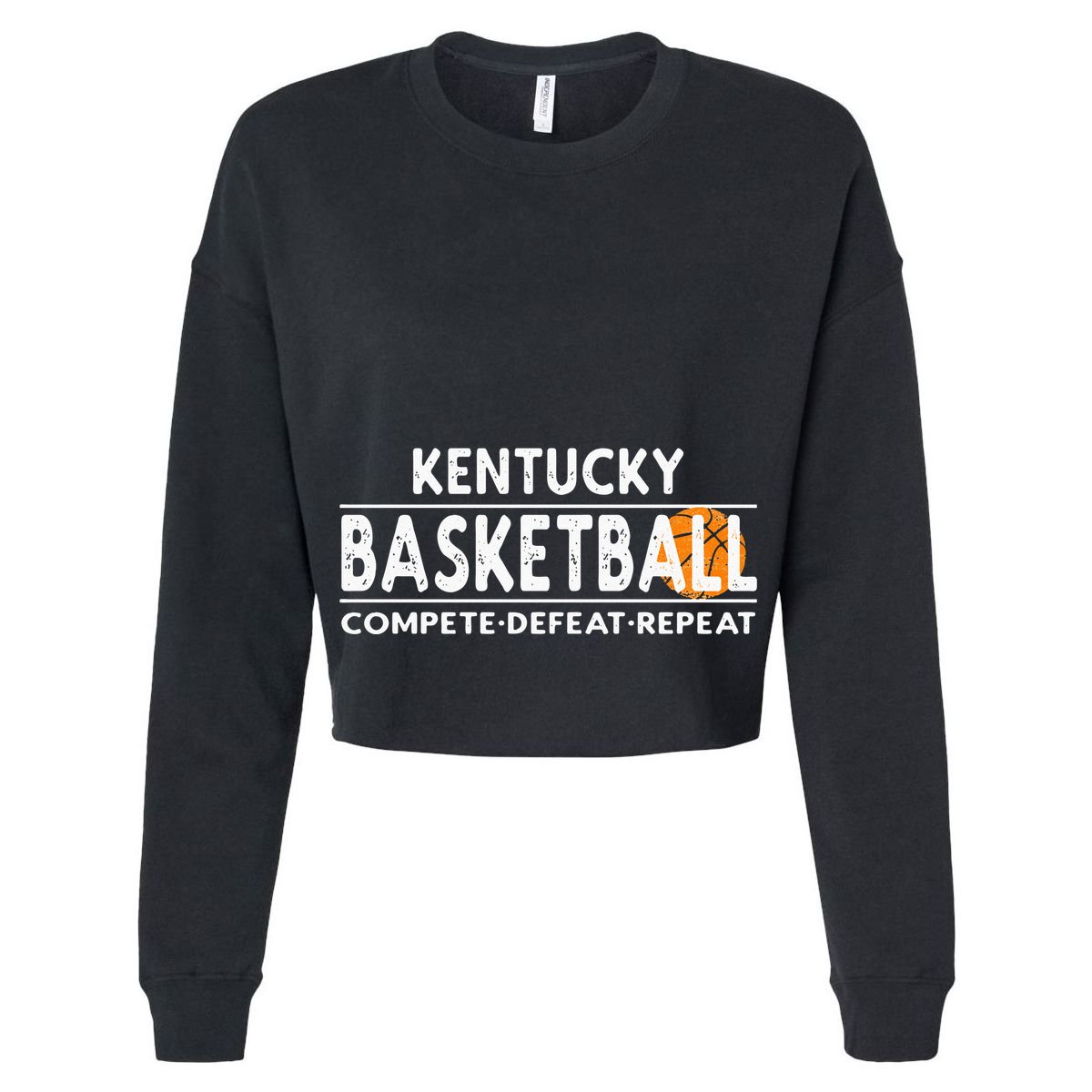 Kentucky Basketball Compete Defeat Repeat Women's Crop Top Tee