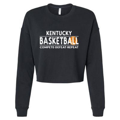 Kentucky Basketball Compete Defeat Repeat Cropped Pullover Crew