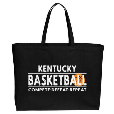 Kentucky Basketball Compete Defeat Repeat Cotton Canvas Jumbo Tote