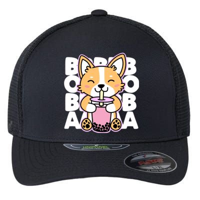 Kawaii Boba Cute Anime Dog Corgi Kawaii Tea Drjnk Dark Flexfit Unipanel Trucker Cap