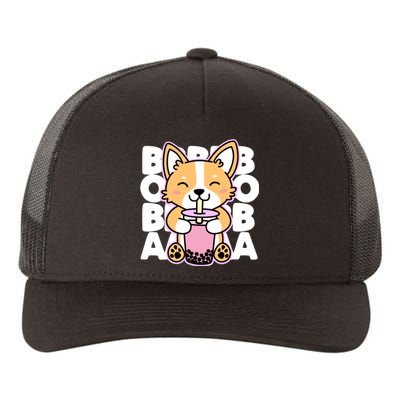 Kawaii Boba Cute Anime Dog Corgi Kawaii Tea Drjnk Dark Yupoong Adult 5-Panel Trucker Hat