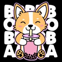 Kawaii Boba Cute Anime Dog Corgi Kawaii Tea Drjnk Dark Baby Bodysuit