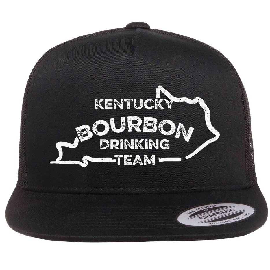 Kentucky Bourbon Drinking Team State Whiskey Lover Flat Bill Trucker Hat