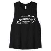 Kentucky Bourbon Drinking Team State Whiskey Lover Women's Racerback Cropped Tank