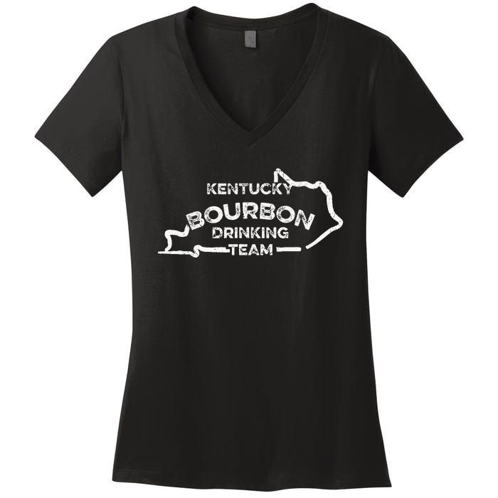 Kentucky Bourbon Drinking Team State Whiskey Lover Women's V-Neck T-Shirt