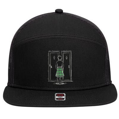 Kilt Bathroom Dilemma 7 Panel Mesh Trucker Snapback Hat