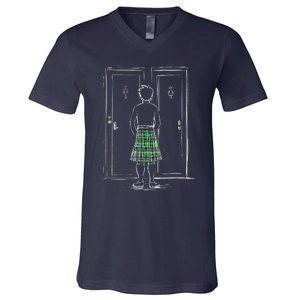 Kilt Bathroom Dilemma V-Neck T-Shirt