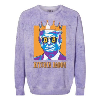 Kawaii Bitcoin Daddy Trump Crypto King Bitcoin Chill Bullrun Colorblast Crewneck Sweatshirt