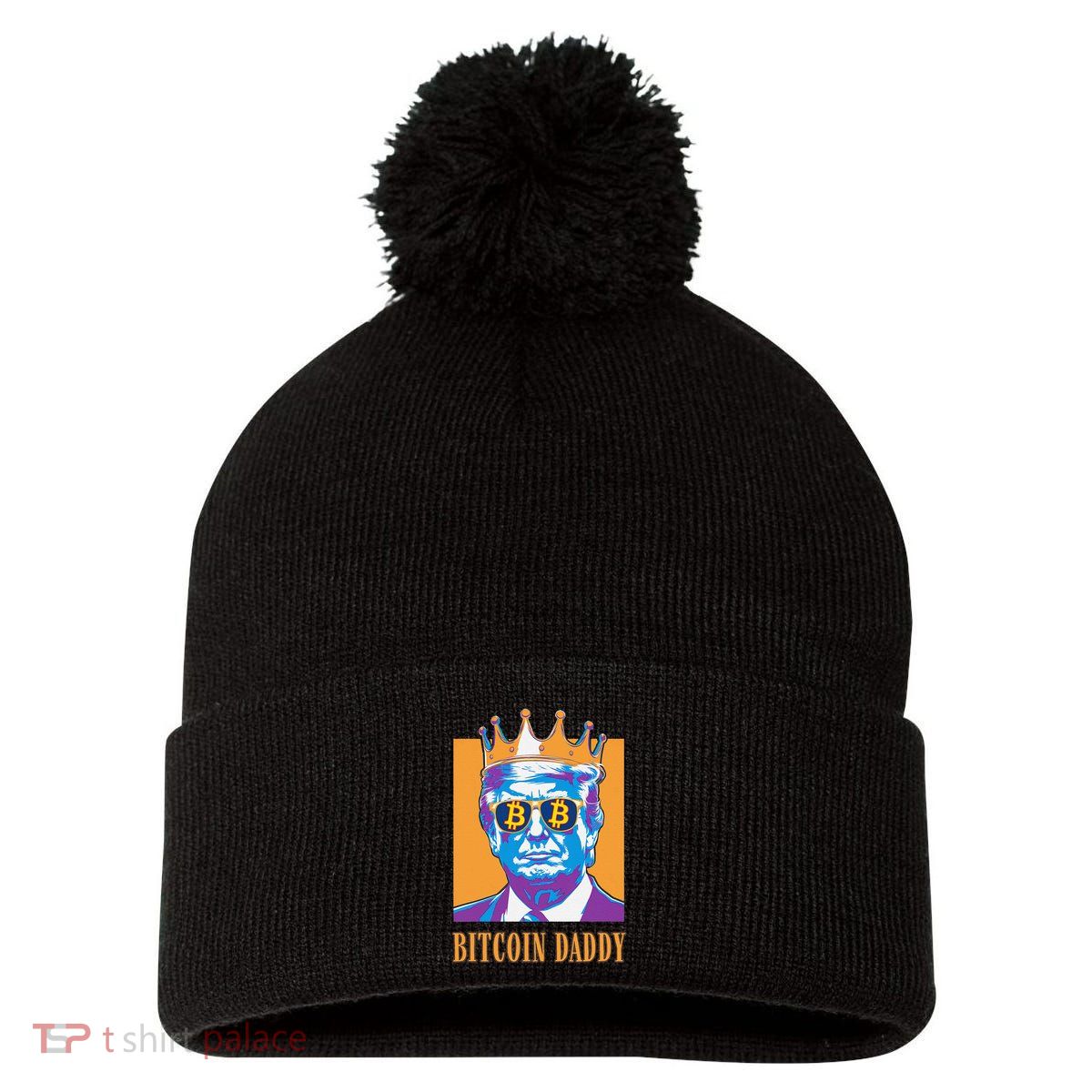 Kawaii Bitcoin Daddy Trump Crypto King Bitcoin Chill Bullrun Pom Pom 12in Knit Beanie