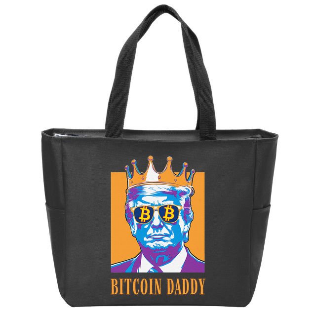 Kawaii Bitcoin Daddy Trump Crypto King Bitcoin Chill Bullrun Zip Tote Bag
