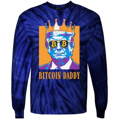 Kawaii Bitcoin Daddy Trump Crypto King Bitcoin Chill Bullrun Tie-Dye Long Sleeve Shirt