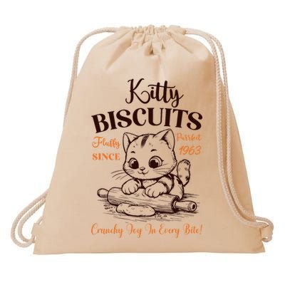 Kitty Biscuits Fluffy Purrfect Since 1963 Drawstring Bag