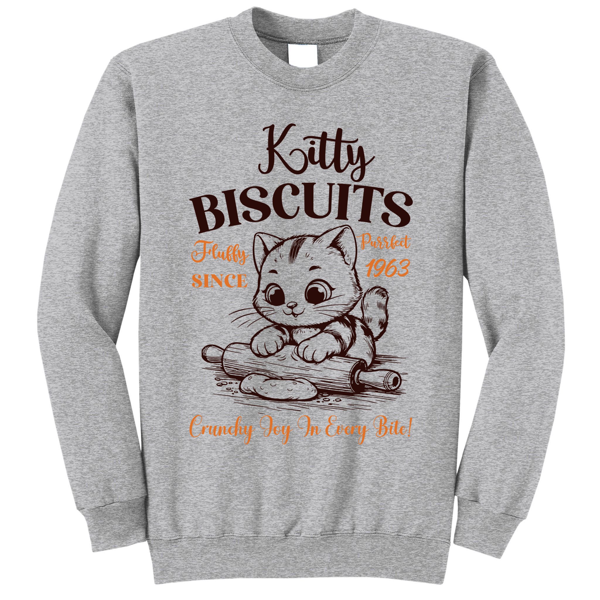 Kitty Biscuits Fluffy Purrfect Since 1963 Tall Sweatshirt